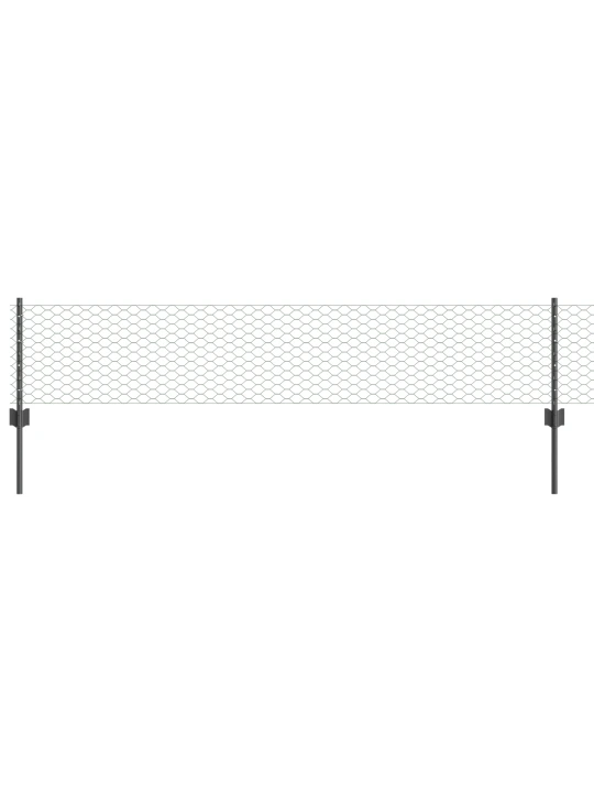 Plotové sloupky 11 ks u-channel šedé 40 cm ocel