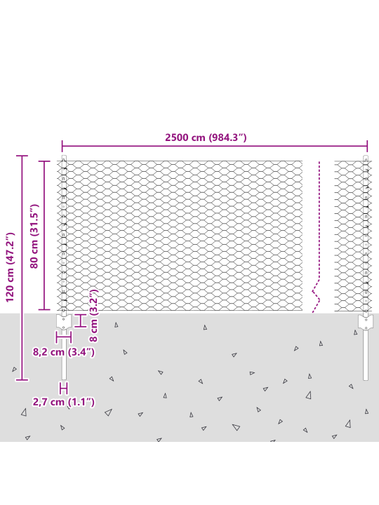 Plotové sloupky 11 ks u-kanál šedé 80 cm ocel