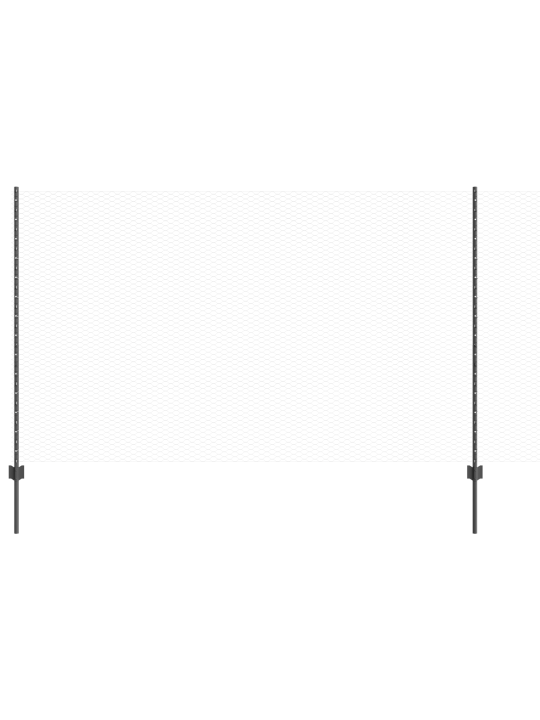 Zahradní sloupky 22 ks u-channel šedá 140 cm ocel, hexagonální plot šedý 1,4x25 m ocel