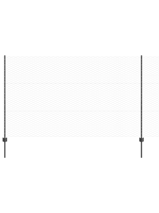 Plotové sloupky 22 ks u-channel šedá 140 cm ocel
