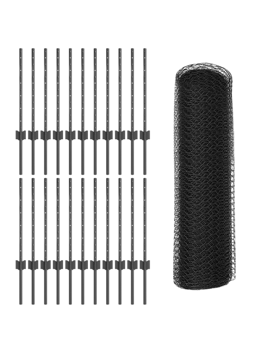 Sloupky plotu 11 ks u-channel šedé 60 cm ocel