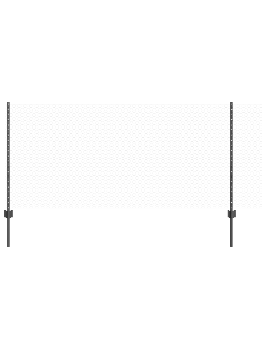 Sloupky plotu 22 ks u-channel šedé 100 cm ocel