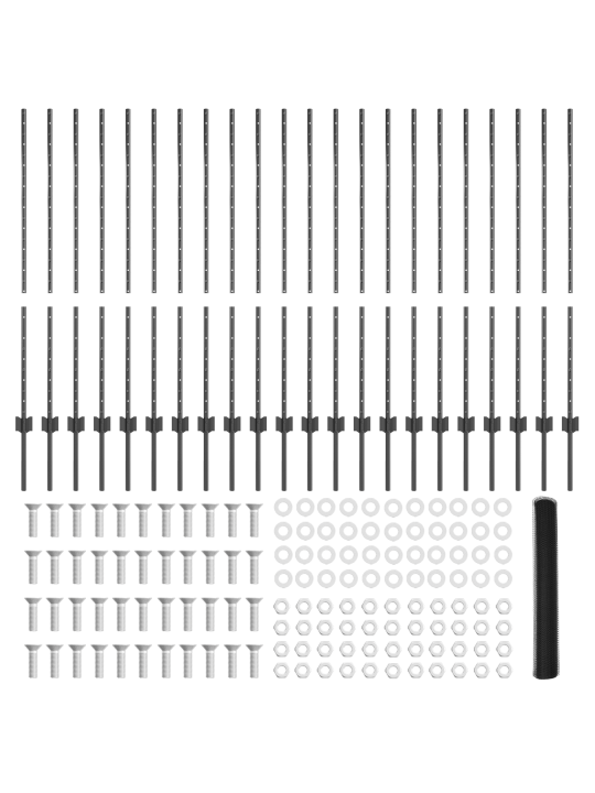 Sloupky pro plot 22 ks u-channel šedá 120 cm ocel