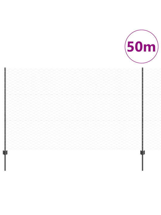 Plotové sloupky 22 ks u-channel šedá 140 cm ocel