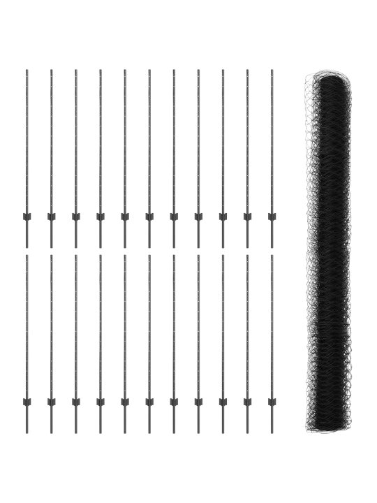Plotové sloupky 22 ks u-channel šedá 140 cm ocel