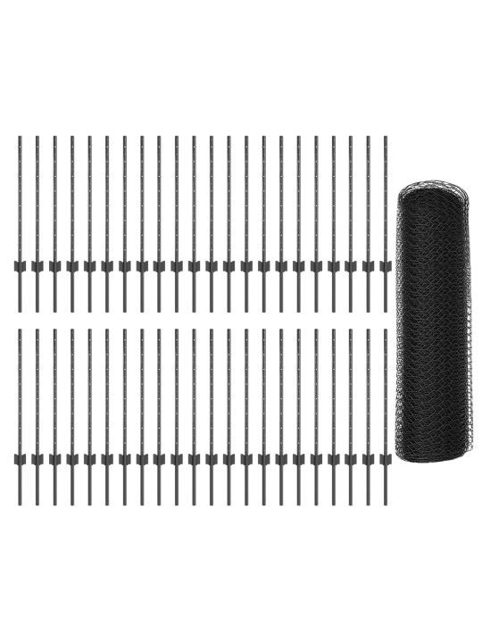 Plotové sloupky 11 ks u-channel šedé 80 cm ocel