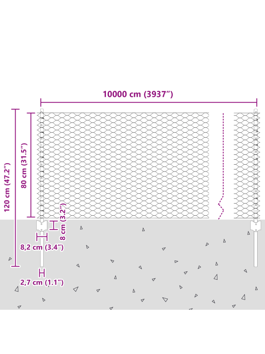 Plotové sloupky 11 ks u-channel šedé 80 cm ocel