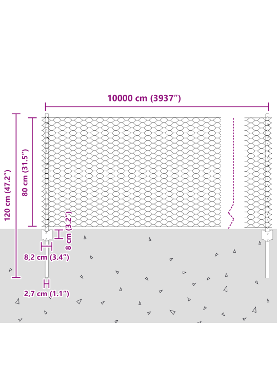 Sloupky plotu 11 ks u-channel šedé 80 cm ocel