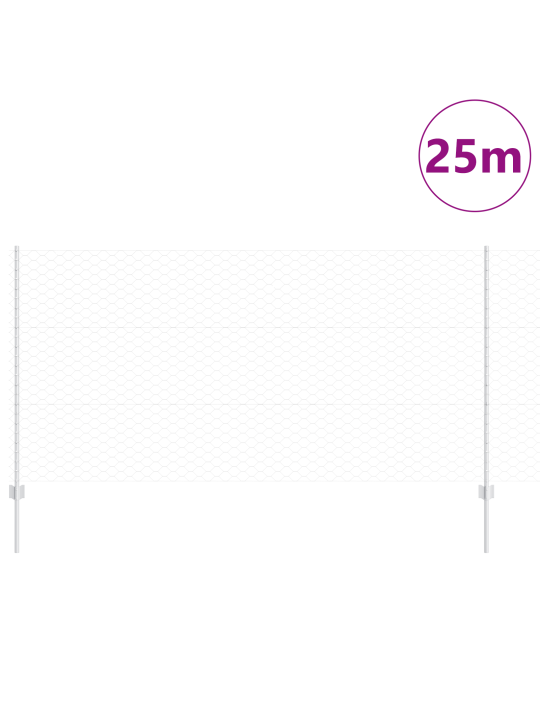 Sada zahradního plotu balíček 2 pozinkovaná ocel 25 x 1,2 m