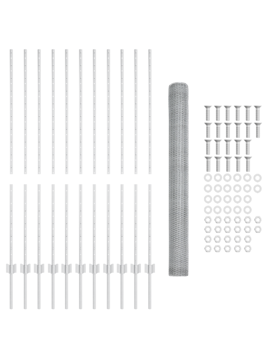 Sloupky plotu 22 ks u-channel 140 cm pozinkovaná ocel
