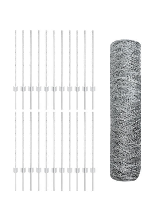 Plotové sloupky 11 ks u-channel 80 cm pozinkovaná ocel