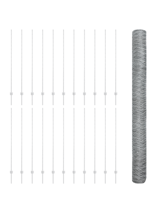 Plotové sloupky 22 ks u-channel 150 cm galvanizovaná ocel