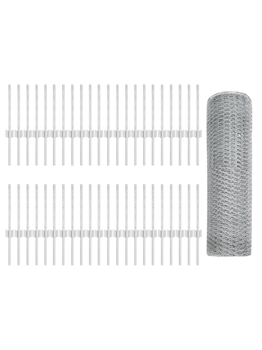 Sloupky plotu 11 ks u-channel 40 cm pozinkovaná ocel