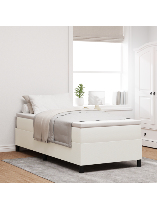 Box spring postel krémová 80x200 cm manšestr