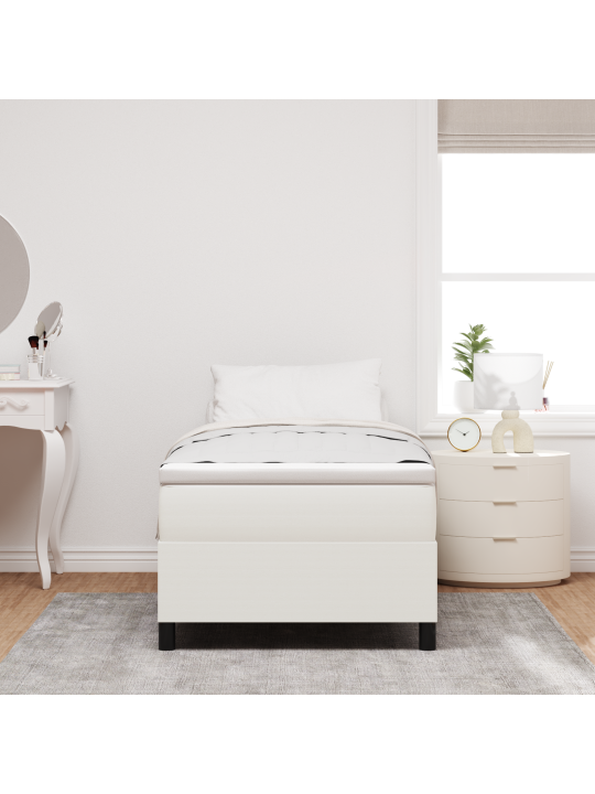 Box spring postel krémová 80x200 cm manšestr