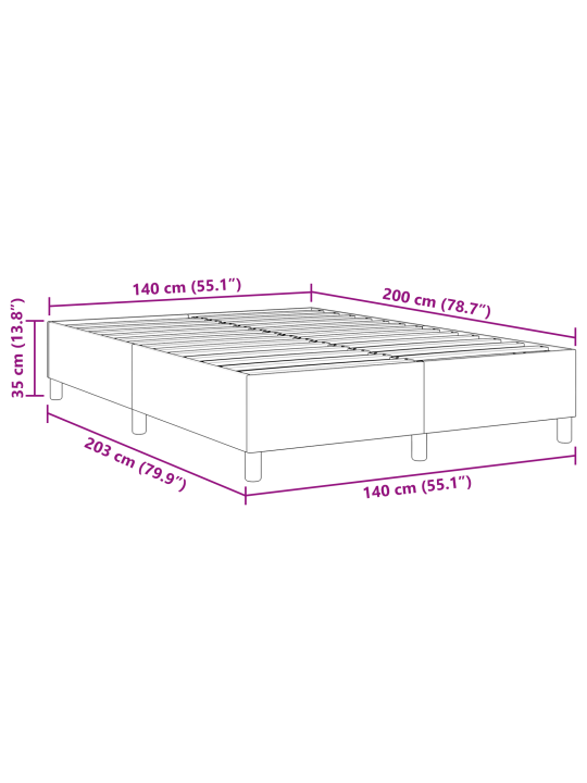 Box spring postel krémová 140x200 cm zamatová tkanina