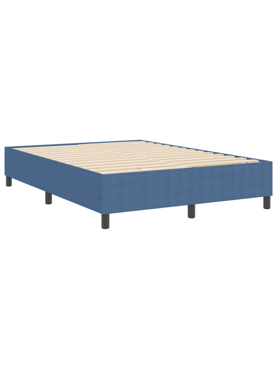 Box spring postel modrá 140x200 cm zamatová látka