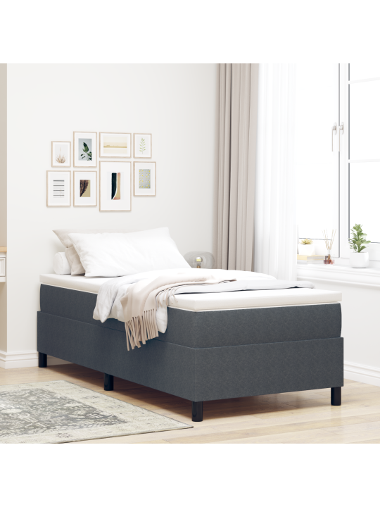 Box spring bed s matrací tmavě šedá 90x200 cm kordurovník