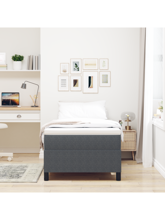 Box spring bed s matrací tmavě šedá 90x200 cm kordurovník