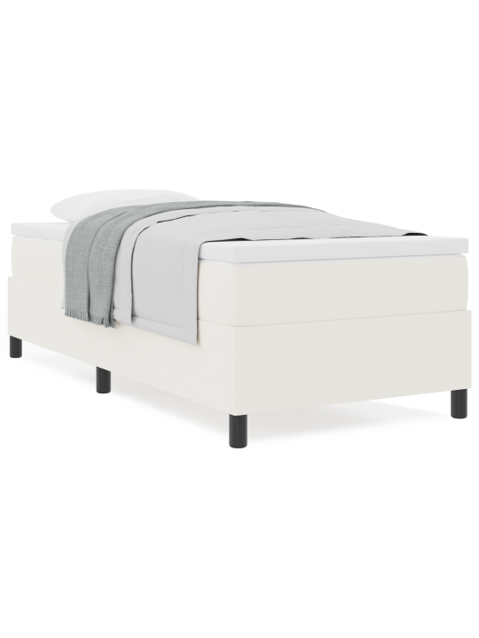Box spring postel s matrací krémovou 90x200 cm kordurová tkanina