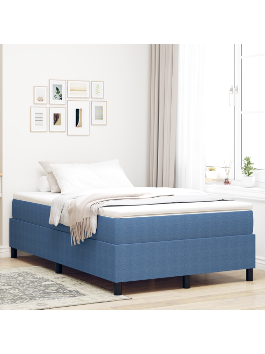 Box spring postel s matrací modrá 120x200 cm kordurová látka