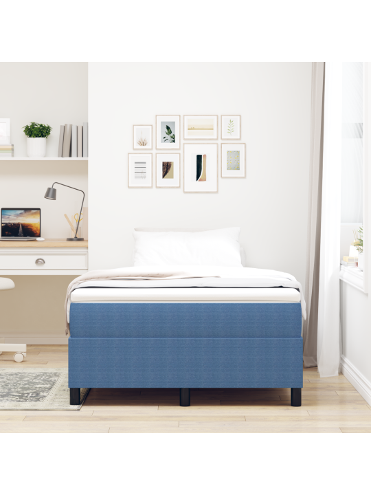 Box spring postel s matrací modrá 120x200 cm kordurová látka