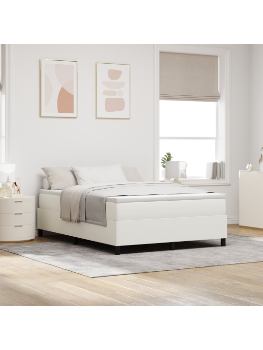 Box spring bed s matrací krémová 160x200 cm kordurovní látka