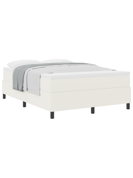 Box spring bed s matrací krémová 160x200 cm kordurovní látka