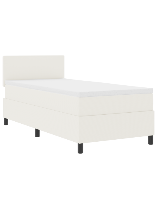 Box spring postel s matrací krémová 90x200 cm kordurová látka