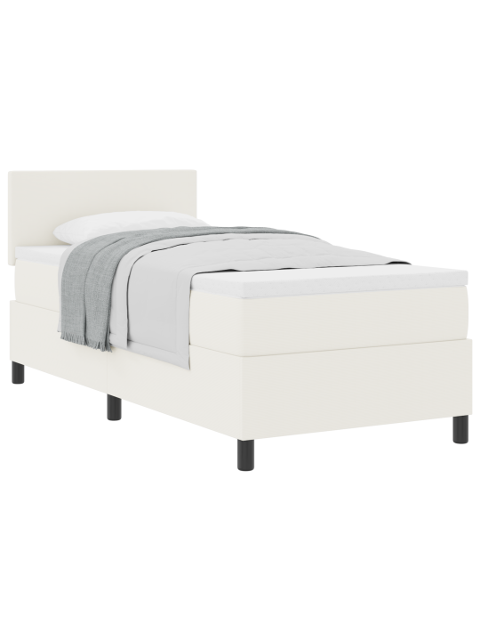 Box spring postel s matrací krémová 90x200 cm kordurová látka