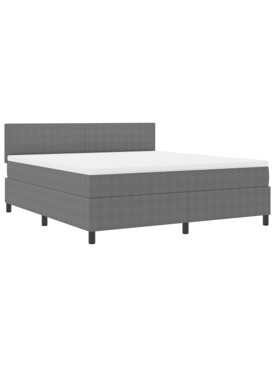 Box spring postel s matrací šedá super king kordurová tkanina