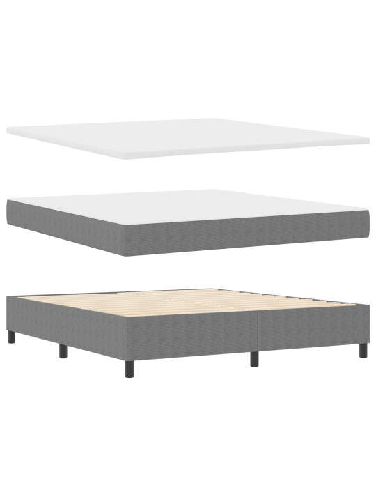 Box spring postel s matrací šedá super king kordurová tkanina