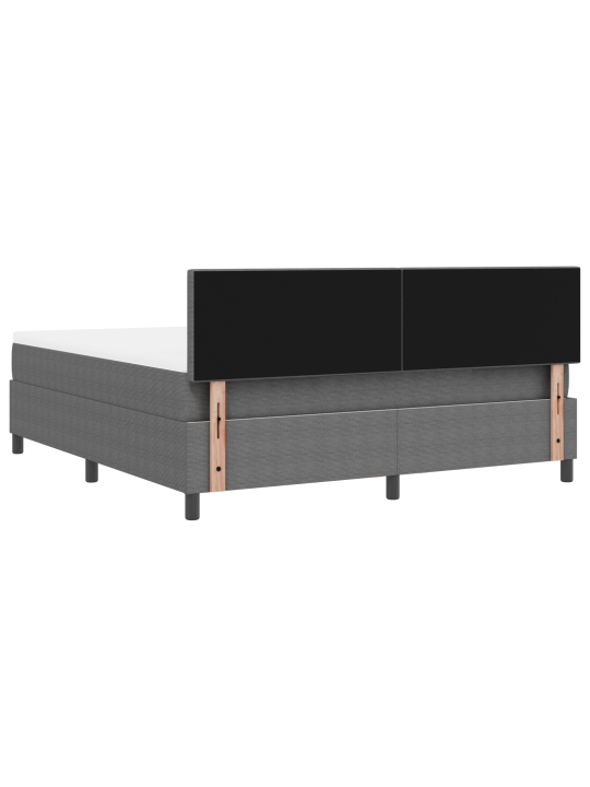 Box spring postel s matrací šedá super king kordurová tkanina