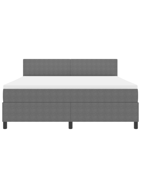 Box spring postel s matrací šedá super king kordurová tkanina