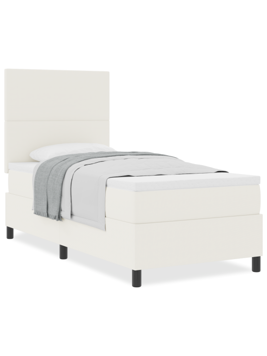 Box spring postel s matrací krémová 80x200 cm kordurová tkanina