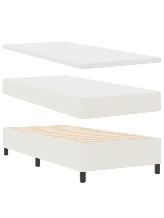 Box spring postel s matrací krémová 80x200 cm kordurová tkanina
