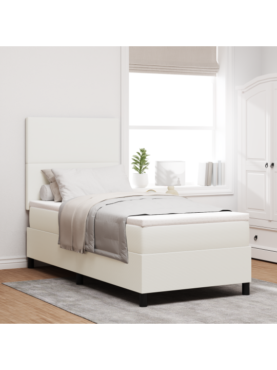 Box spring postel s matrací krémová 80x200 cm kordurová tkanina
