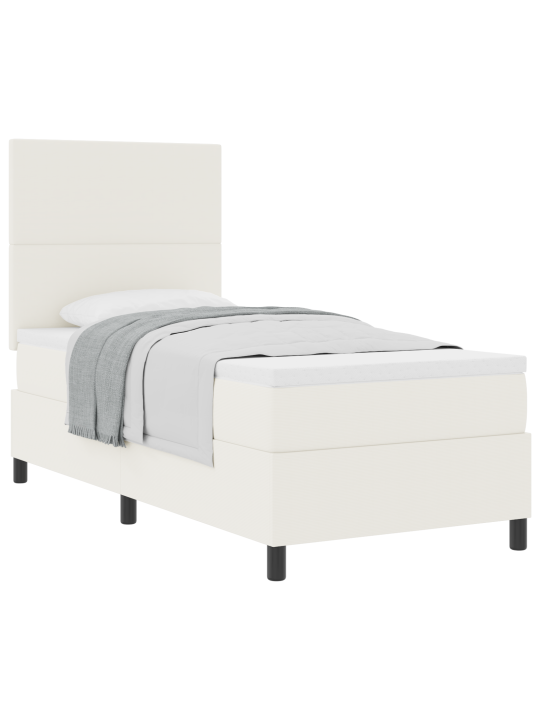 Box spring postel s matrací krémová 80x200 cm kordurová tkanina
