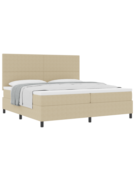 Box spring postel s matrací světle zeleno šedá 200x200 cm kordurová tkanina