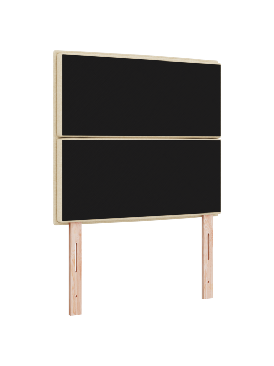 Čelo postele s liniovým designem krémové 100 cm tkanina
