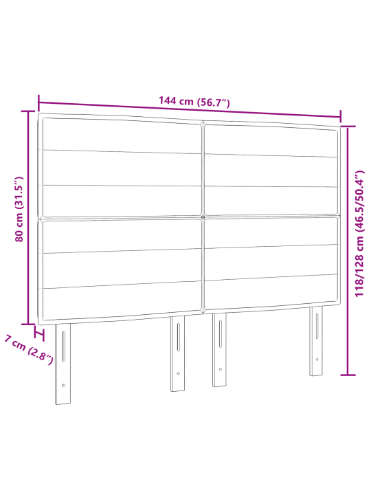Čelo postele lines design tmavě šedé 140 cm tkaniny