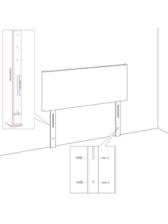 Hlavová část jednoduchý design světle zelená šedá 90 cm manšestr