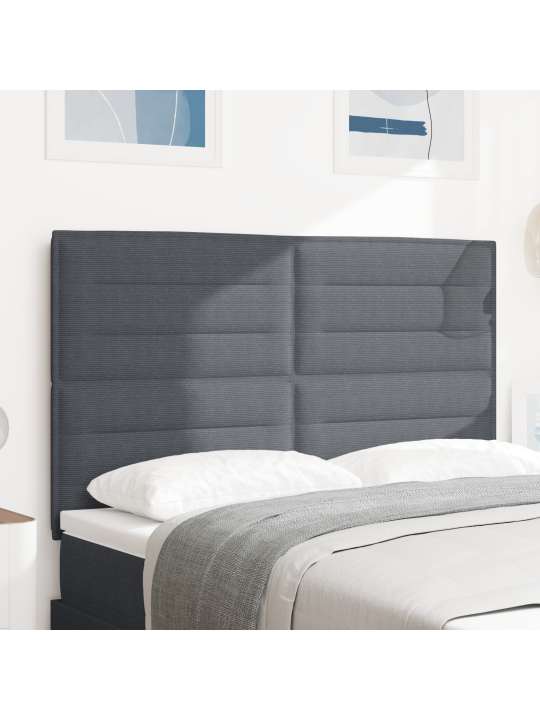 Čelo postele jednoduchý design tmavě šedé 140 cm manšestr