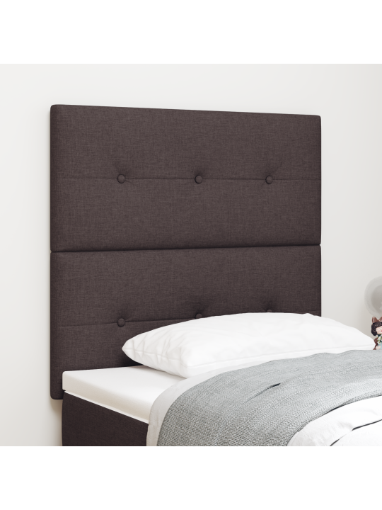 Čelo postele s knoflíkovým prošíváním tmavě hnědé 80 cm látka