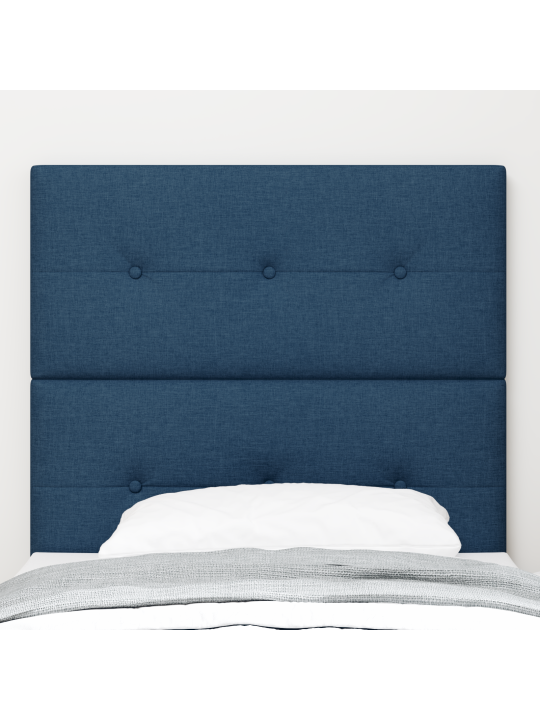 Čelo postele s knoflíkovým prošíváním modré 90 cm látka