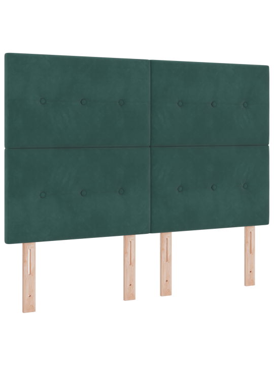 Čelo postele s knoflíkovým prošíváním tmavě zelené 140 cm samet