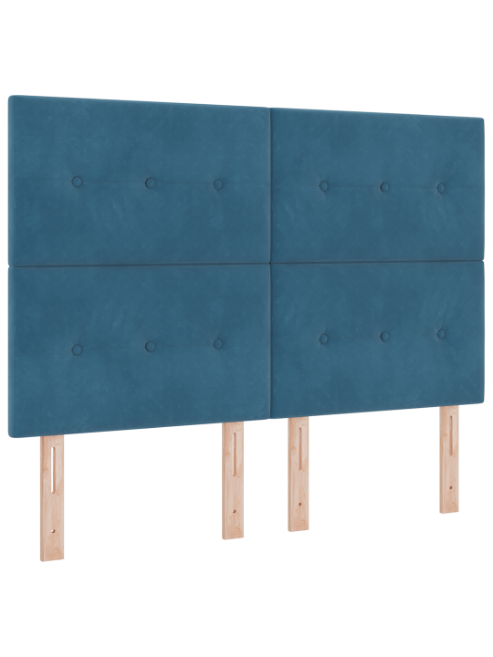 Čelo postele s knoflíkovým prošíváním tmavě modré 160 cm samet