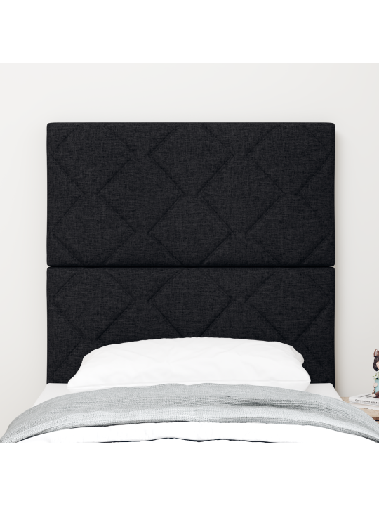 Čelo postele s diamantovými bloky černé 80 cm z látky