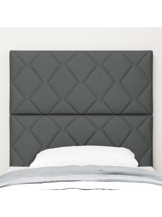 Čelo postele design s diamantovými bloky tmavě šedé 100 cm látka, čelo postele design s diamantovými bloky tmavě šedé 200 cm látka