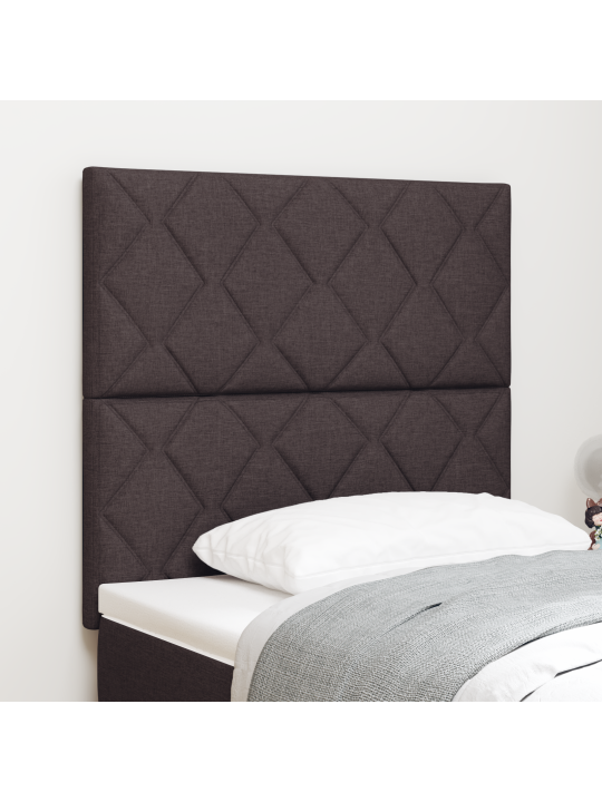 Hnědé čalouněné čelo postele s designem diamantových bloků, 100 cm, hnědé čalouněné čelo postele s designem diamantových bloků, 200 cm